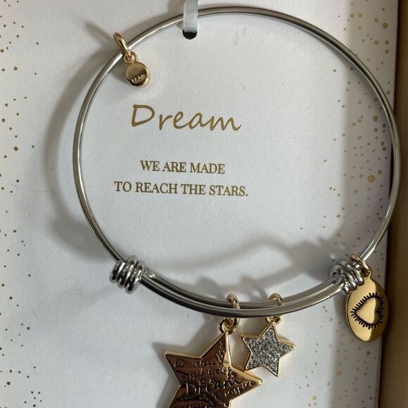NIB New in Box Footnotes Dream Silver Plated Expandable Bracelet Gift - Picture 4 of 7